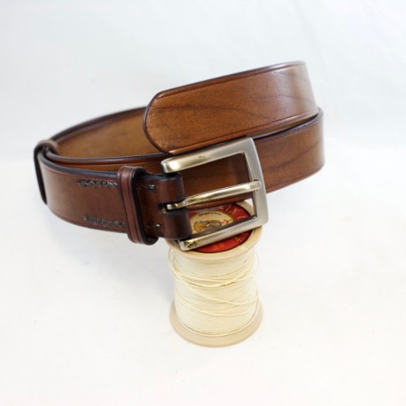 Ceinture cuir sur mesure patine chêne