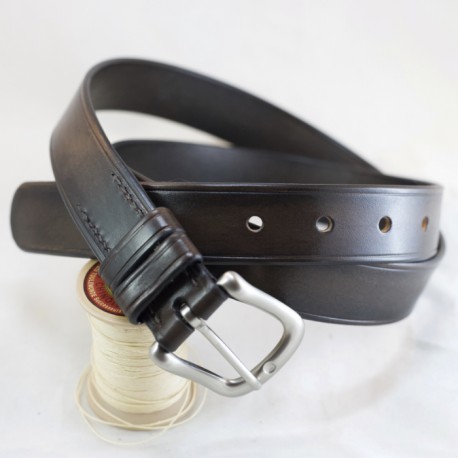 Ceinture cuir patiné sur mesure 30 mm