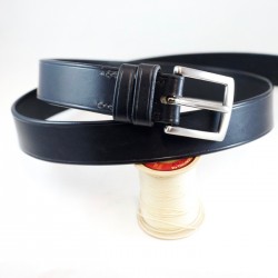 Ceinture cuir noir artisanale 